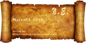 Nyirati Erik névjegykártya